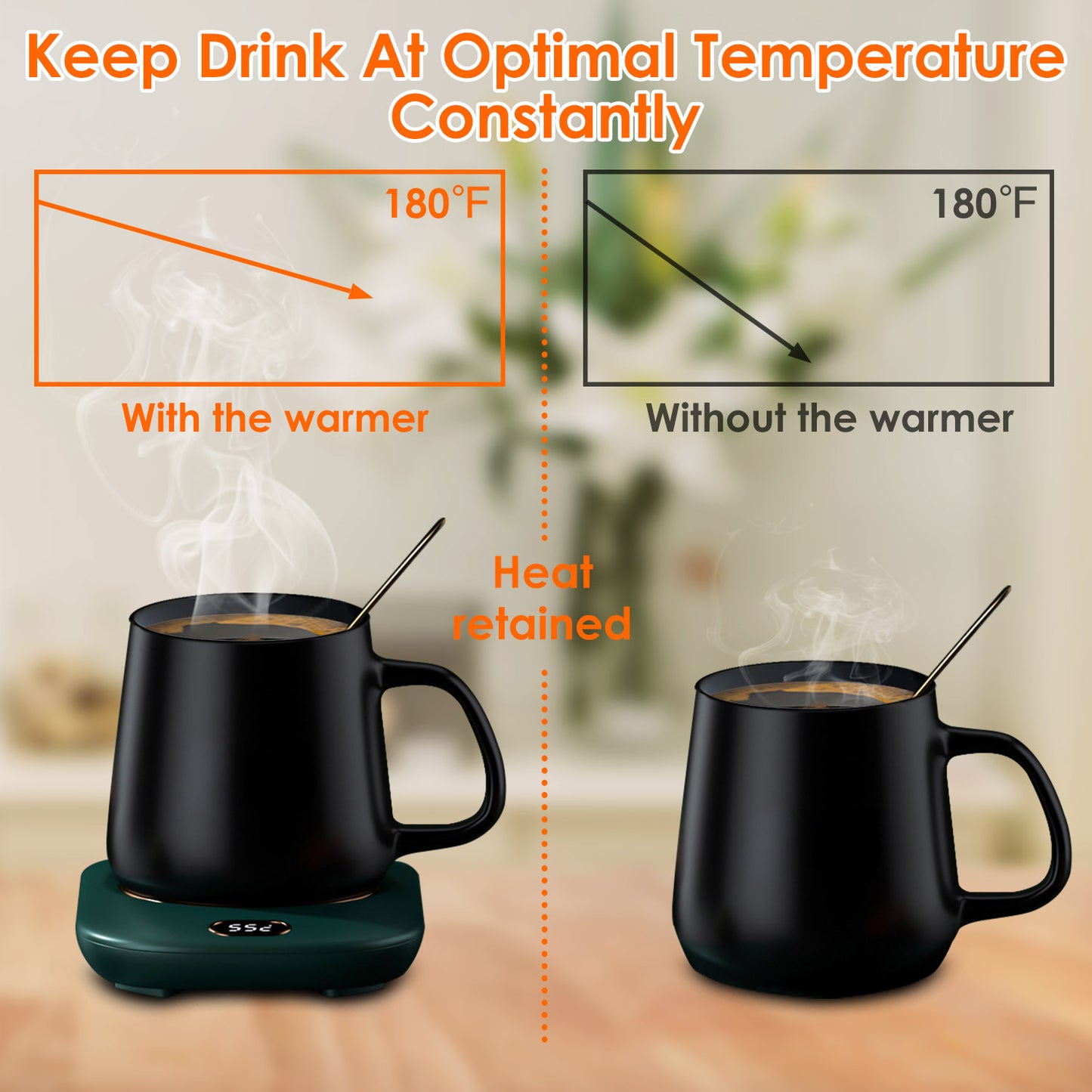 Coffee Mug Warmer For Desk Auto Shut Off USB Tea Milk Beverage Cup Heater Heating Plate For Office Home 3 Temperature Setting