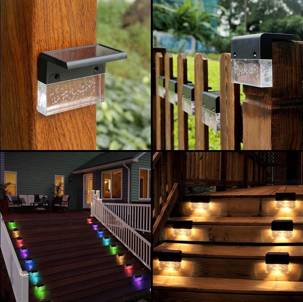 Outdoor Solar RGB LED Fence & Stair Lights – Waterproof