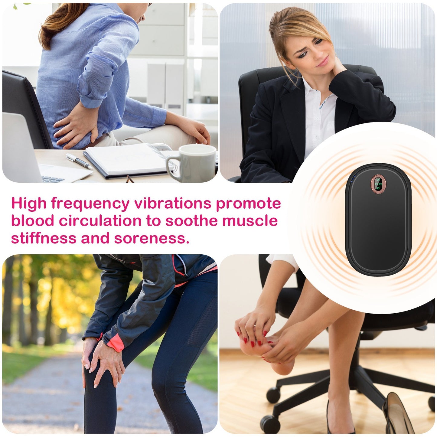 Rechargeable Hand Warmer Electric Hand Heater Portable Reusable Pocket Warmer Power Bank With Digital Display 2 Levels Double-sided Heating