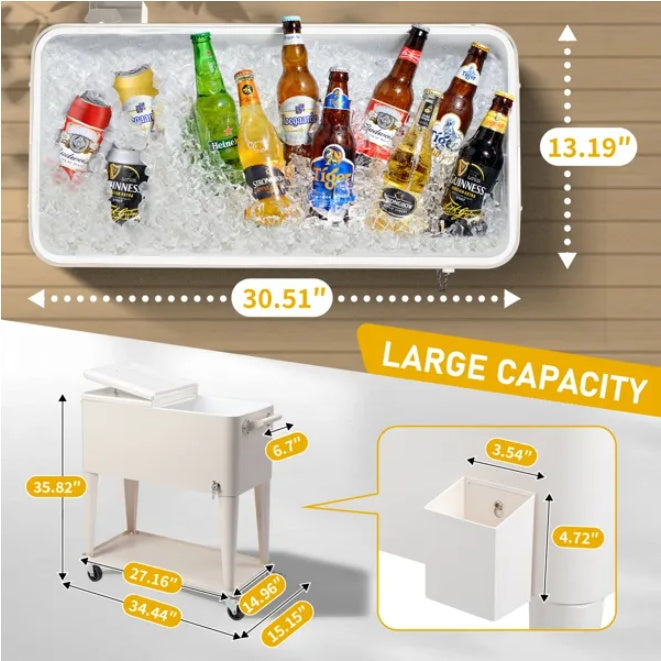 Rectangular Plastic Box Iron Leg Tube Freezer Insulation Freezer Insulation Cart Milk White Color