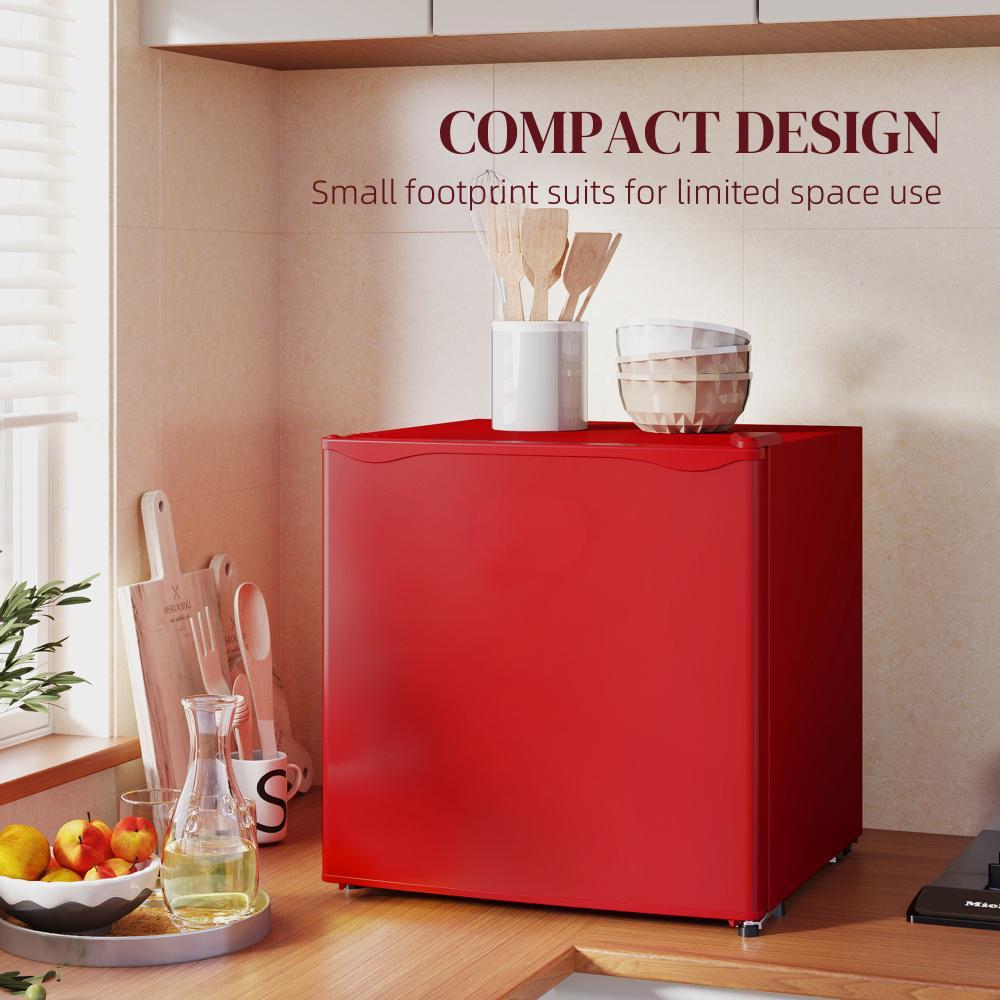 Mini Freezer, Compact Upright Freezer With Removable Shelves, Red