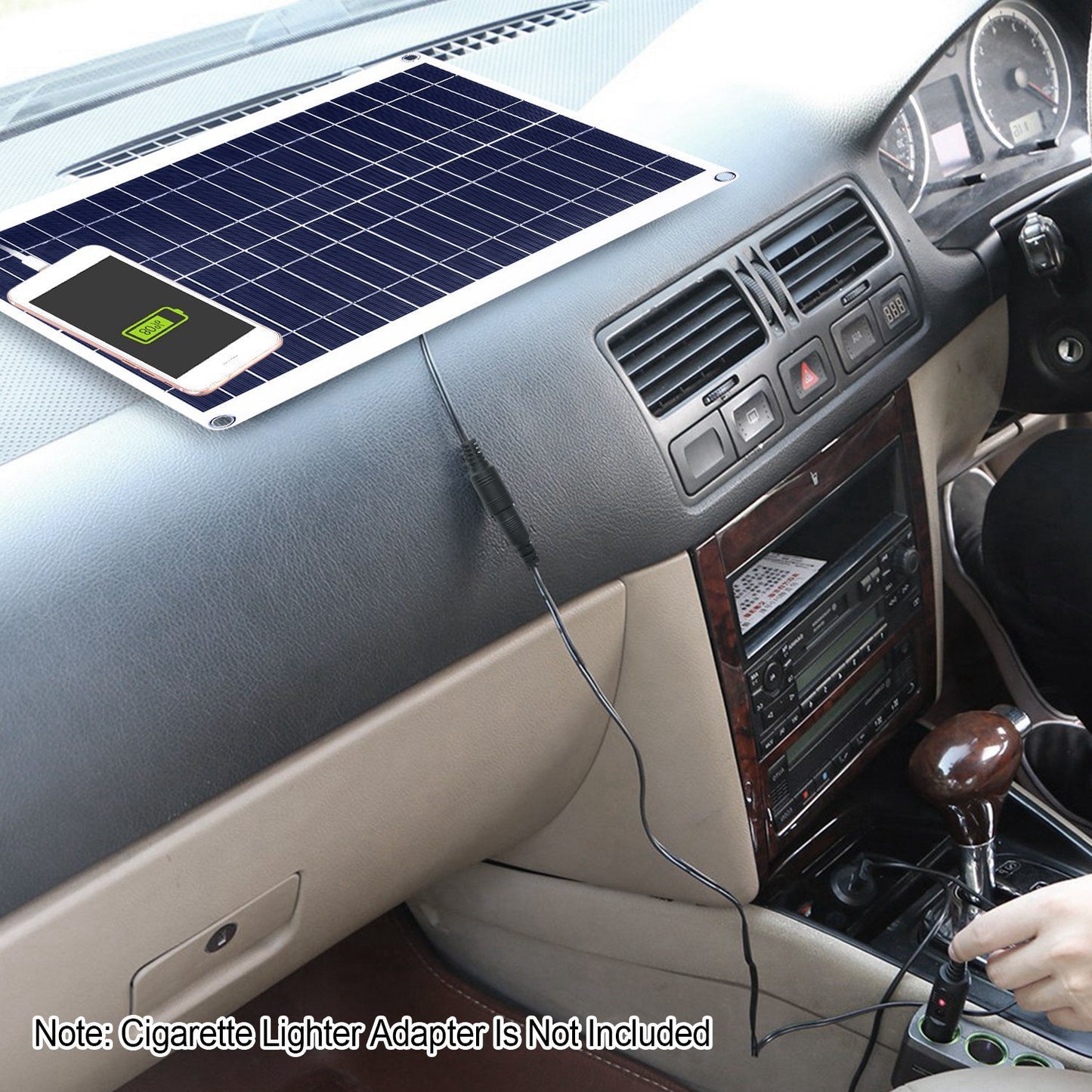 Outdoor Solar Panel 12V 25W Car Battery Charger IP68 Waterproof With 3.0A Dual USB Charging Clip Line For RV Car Boat