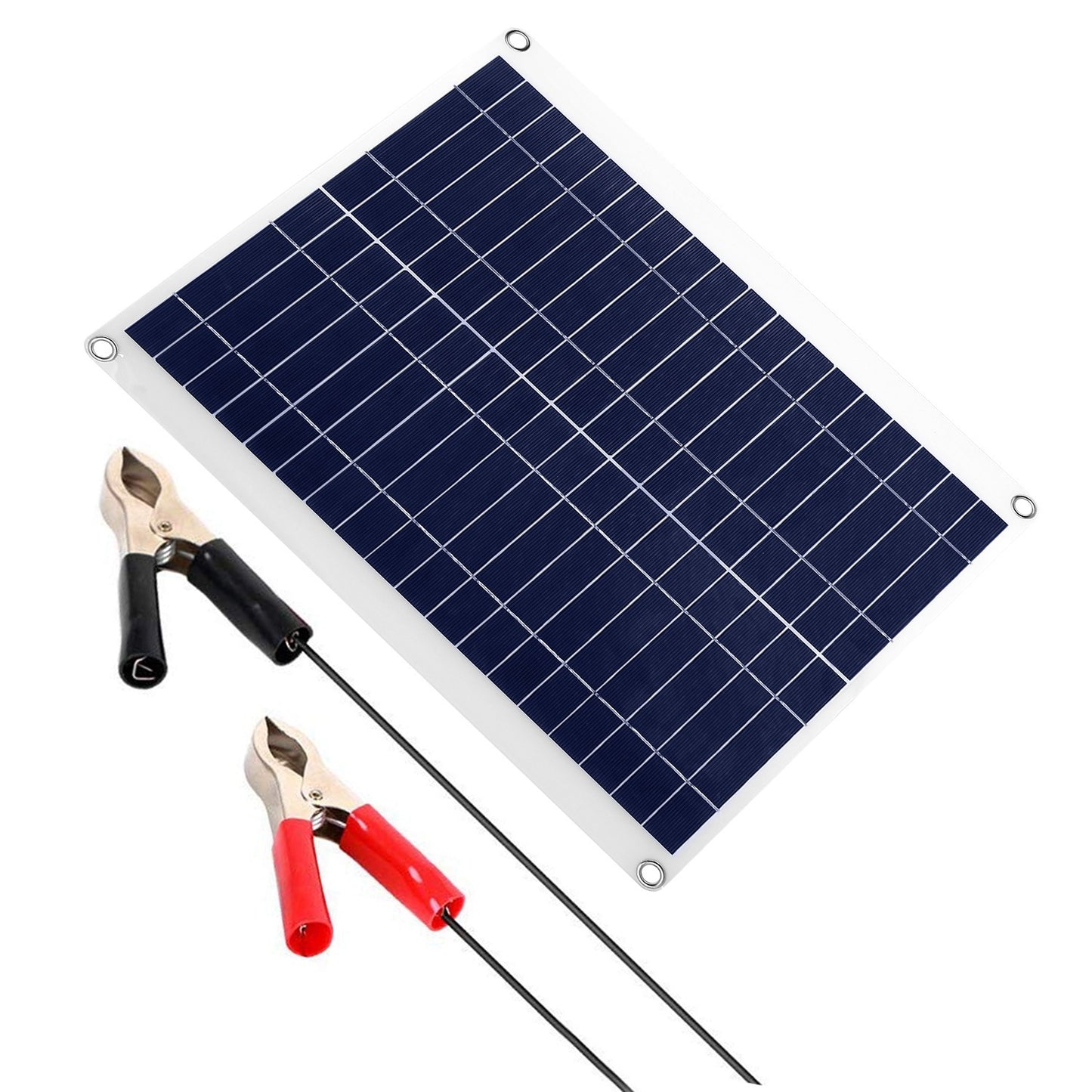 Outdoor Solar Panel 12V 25W Car Battery Charger IP68 Waterproof With 3.0A Dual USB Charging Clip Line For RV Car Boat