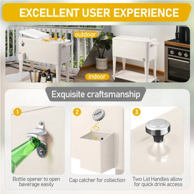 Rectangular Plastic Box Iron Leg Tube Freezer Insulation Freezer Insulation Cart Milk White Color