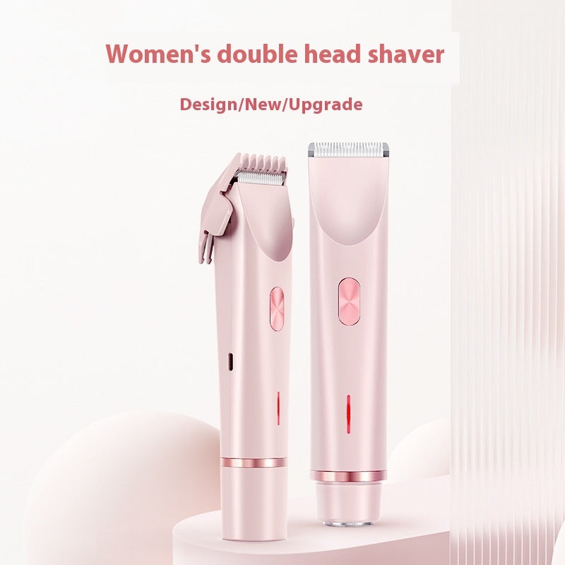 Hair Remover Women's Double Head Shaver Private Pubic Hair Trimmer Electric Razor Wet Dry Electric Body Hair