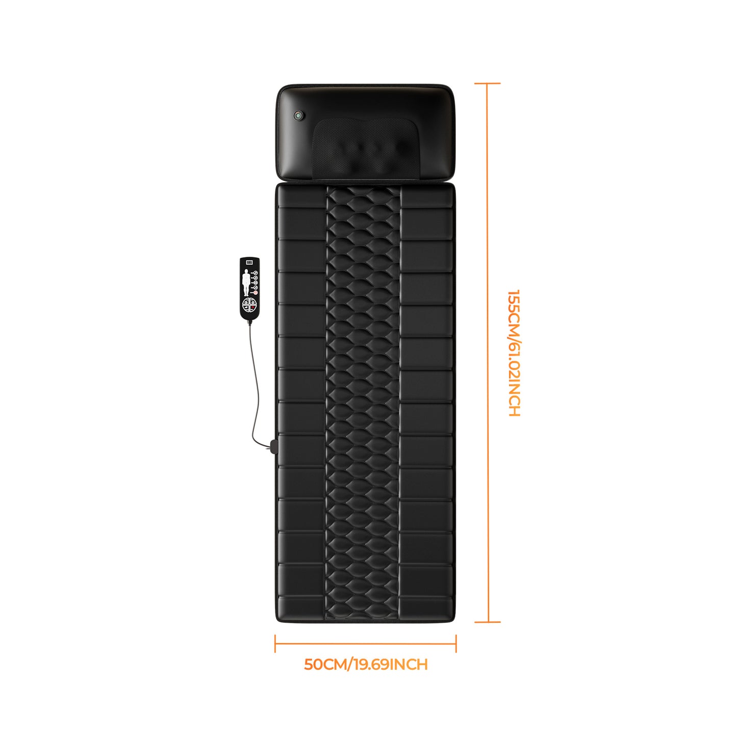 Foldable Massage Mattress Controller With Smart Heating And Timer, Perfect For Full-body Relaxation At Home, Portable And Convenient For Home Use