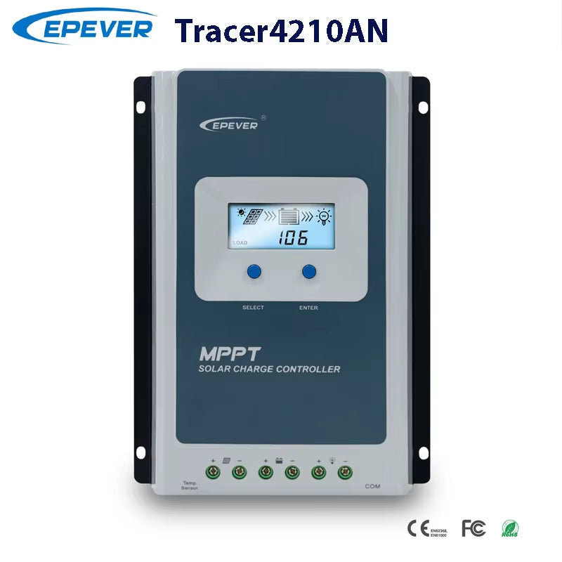 40A MPPT Solar Charge Controller 12V/24V Battery Voltage Max Solar Panel 100V Regulator with LCD Data Remote Monitor