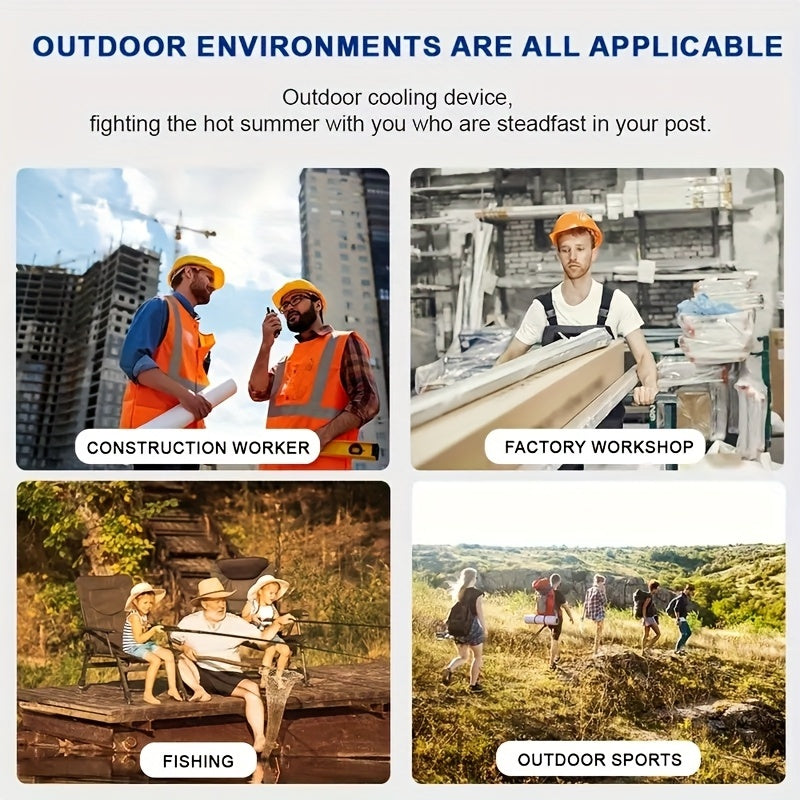 Portable Waist Fan, Clip On Wearable Belt Personal Fan, Rechargeable Battery Powered, With 5 Speed Levels And A Flashlight, Suitable For Outdoor Camping And Traveling Gray