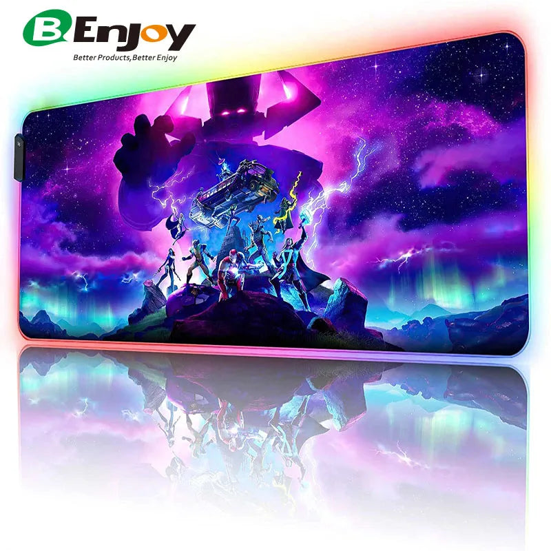 Custom Logo Printed 11-Light Modes RGB LED Gaming Mousepad Waterproof Soft XXL Gamer Large in Stock