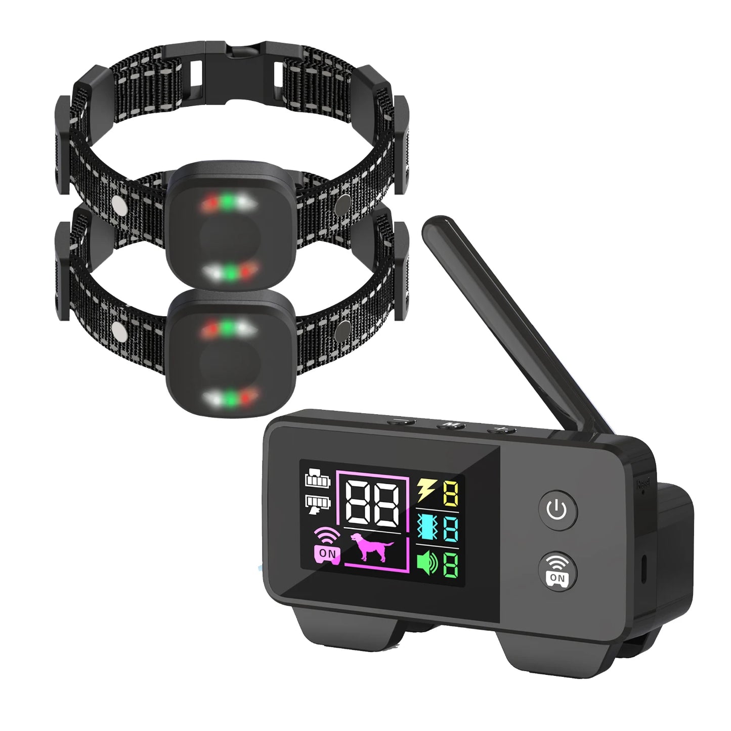 200M Rechargeable Wireless Dog Fence System with IP68 Waterproof Collar and Transmitter, Featuring Beep and Shock Training Modes