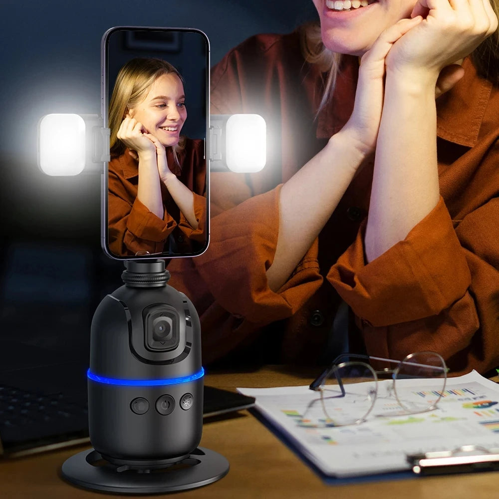 AI P03 Auto Face Tracking Gimbal – 360° Rotation, Phone Stabilizer & Tripod in One for Smooth Video & Vlogging