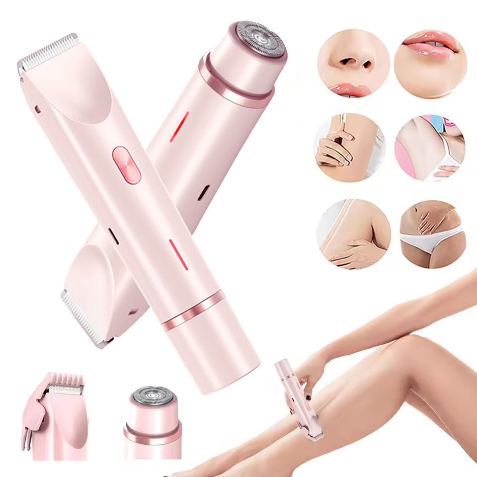 Hair Remover Women's Double Head Shaver Private Pubic Hair Trimmer Electric Razor Wet Dry Electric Body Hair