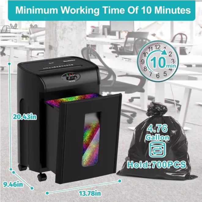 15-Sheet Cross Cut Paper Shredder With 4.76-Gallon Pull Out Basket