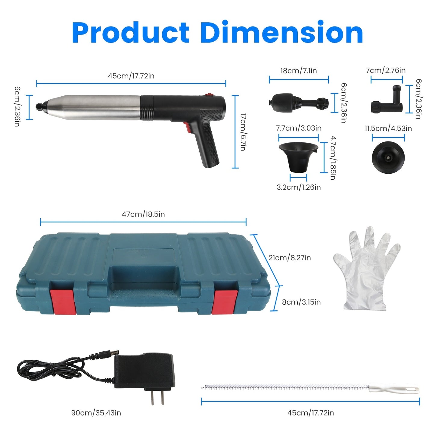 Electric Toilet Plunger High Pressure Air Plunger Air Drain Blaster Drain Clog Remover With Real Time Pressure Display For Toilets Bathroom Floor Drain Kitchen Sinks Plumbing Clogs