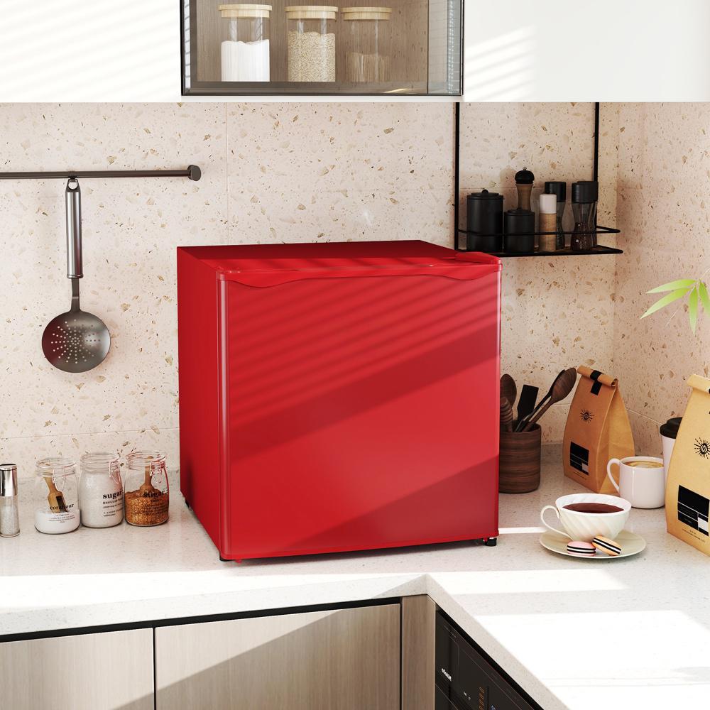 Mini Freezer, Compact Upright Freezer With Removable Shelves, Red