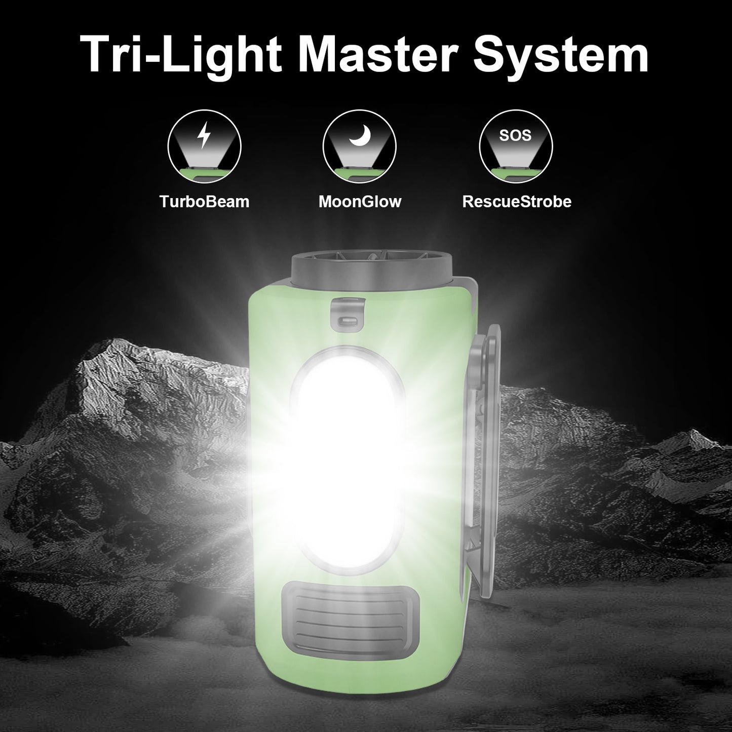 Portable Waist Fan, Clamp On Wearable Belt Personal Fan, Rechargeable Battery Powered, With 5 Speed Levels And Flashlight, Suitable For Outdoor Camping And Travel Army Green