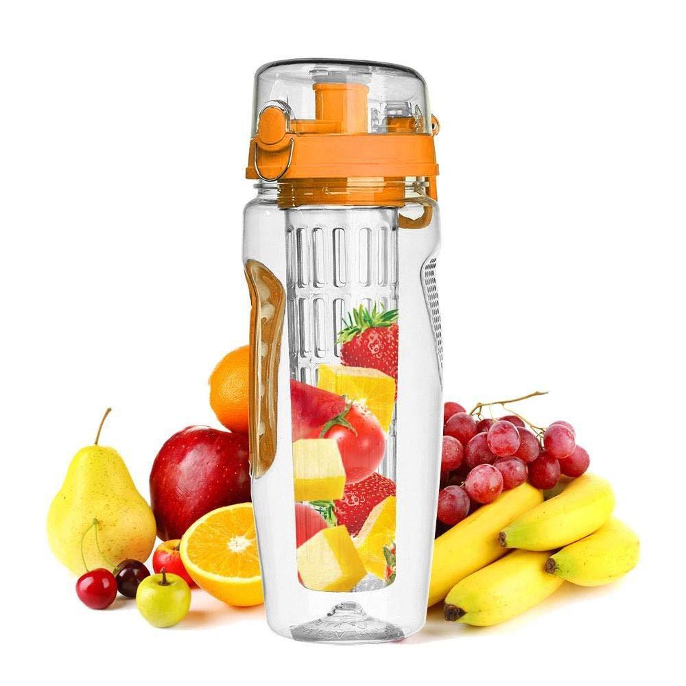 Fruit Infuser Water Bottle 32oz – BPA-Free Plastic Sports & Juice Shaker Bottle