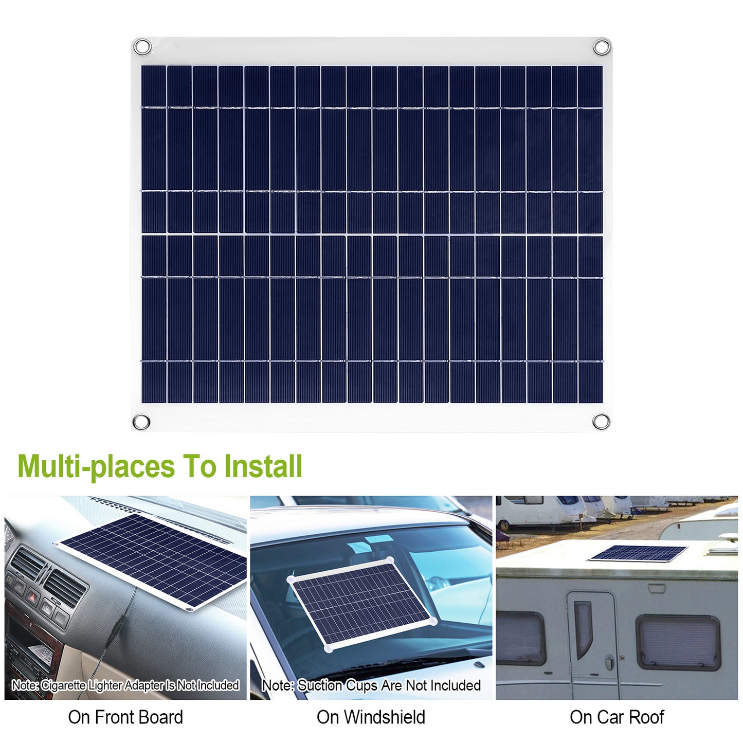 Outdoor Solar Panel 12V 25W Car Battery Charger IP68 Waterproof With 3.0A Dual USB Charging Clip Line For RV Car Boat