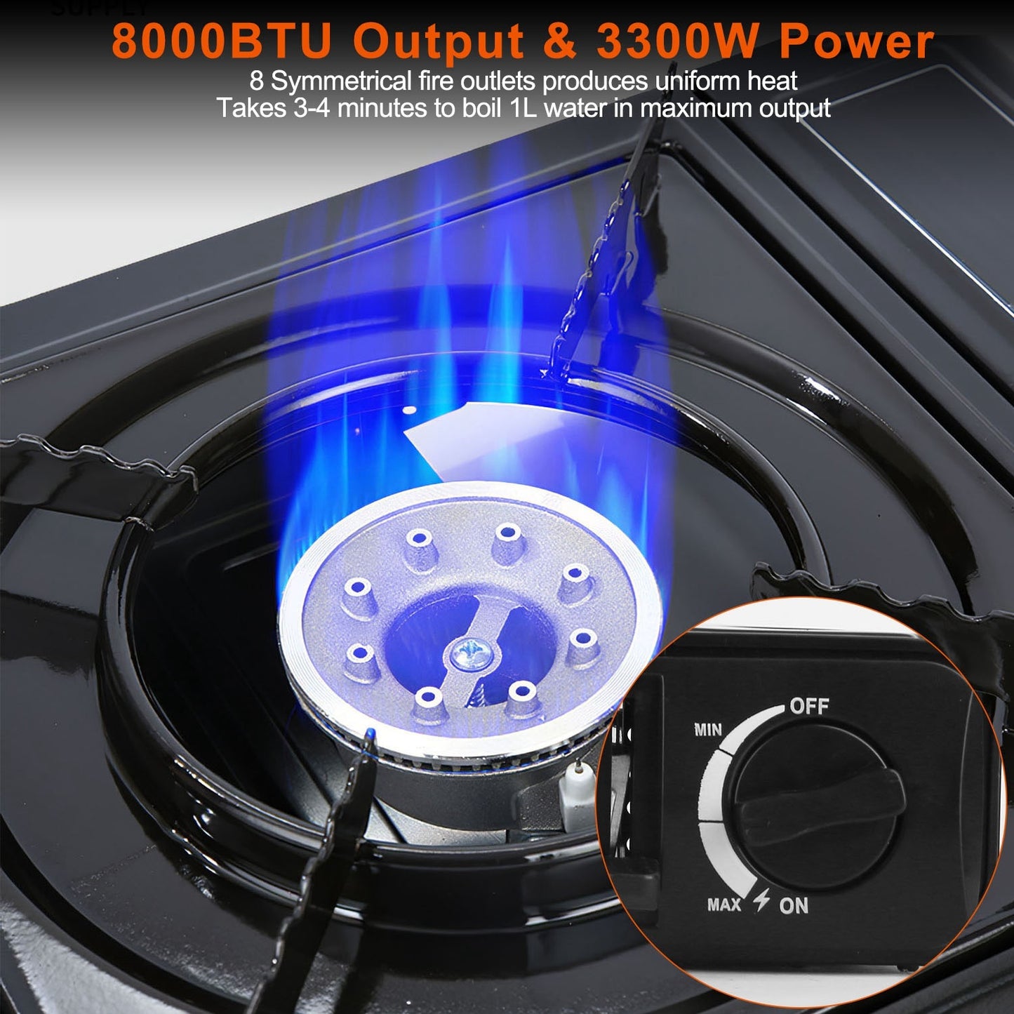 Portable Camping Stove Butane Canister Dual Fuel Burner Piezo Electric Ignition Single Burner With Automatic Tank Ejection Overpressure Cut Off Carry Case For Camping Hiking Picnic Fishing B
