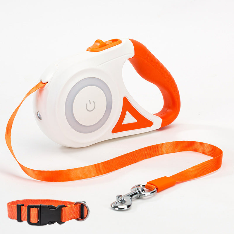 2-in-1 Retractable Dog Leash and Collar – Durable Pet Traction Rope for Dogs & Cats