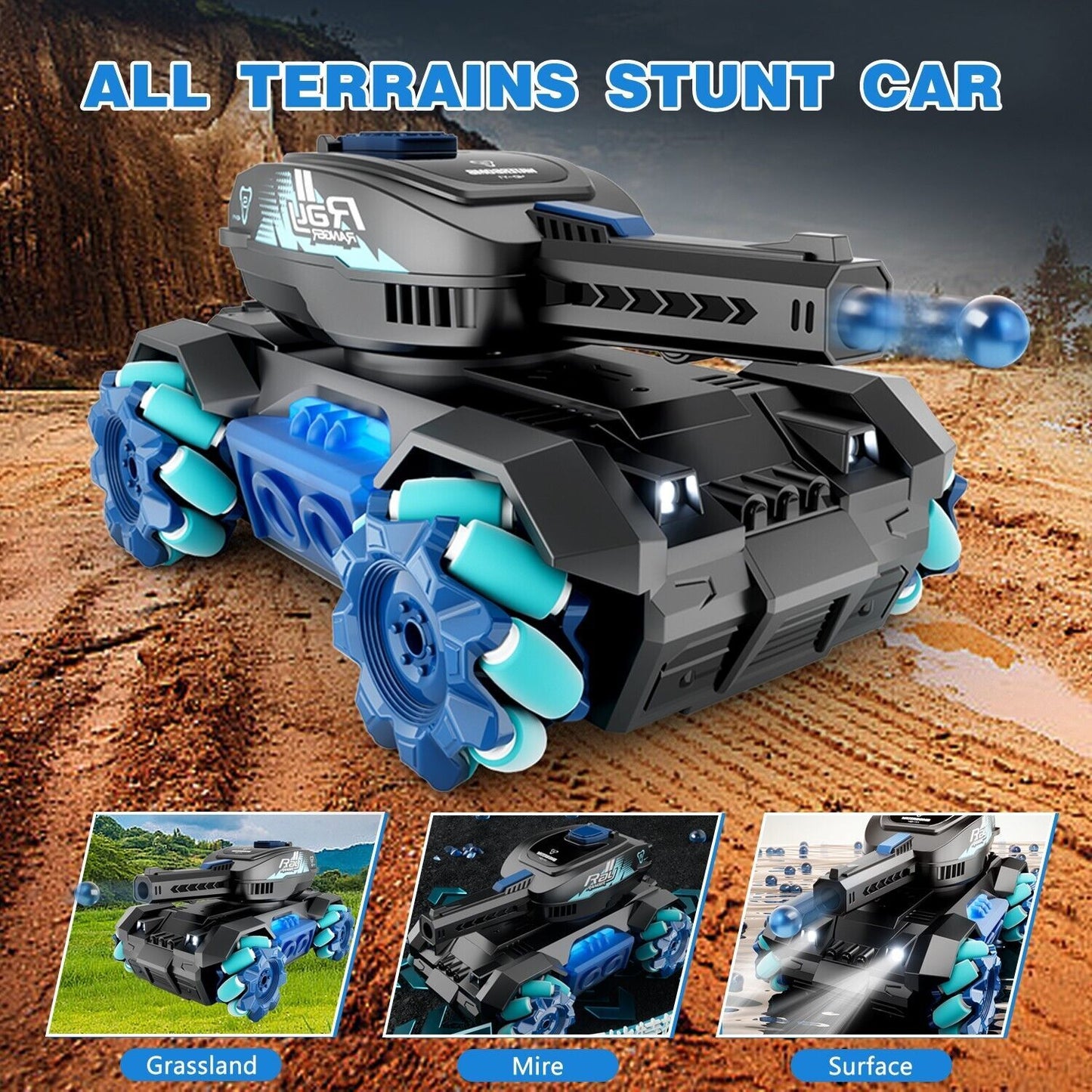 Tank Shooting Gesture Sensing Rc Stunt Car With Light Music