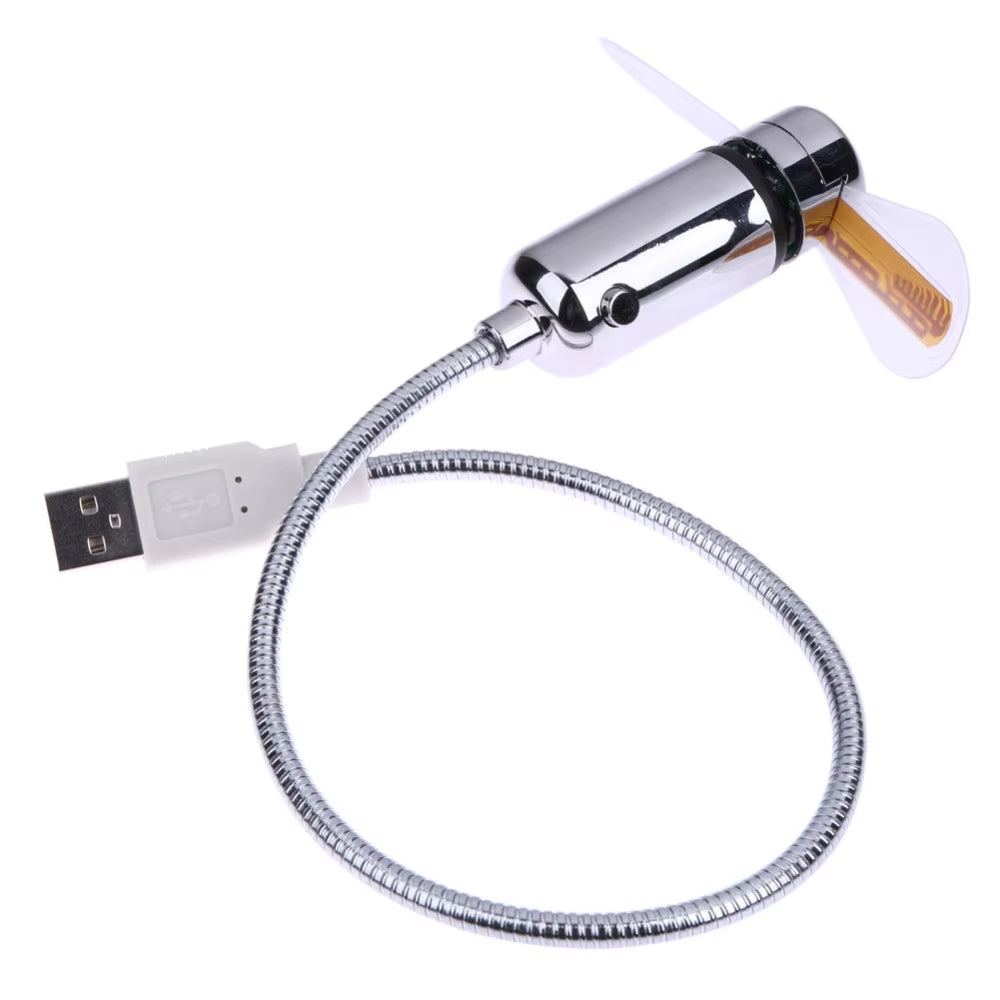 Gadgets Flexible Program Electric Mini USB Ceiling Hands Fan Gooseneck LED Light Display Time Clock Fan for PC Notebook
