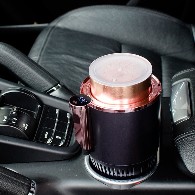 Smart Car Cup Holder Digital Temperature Display Drink Cup Warmer Cooler Mini Car Refrigerator