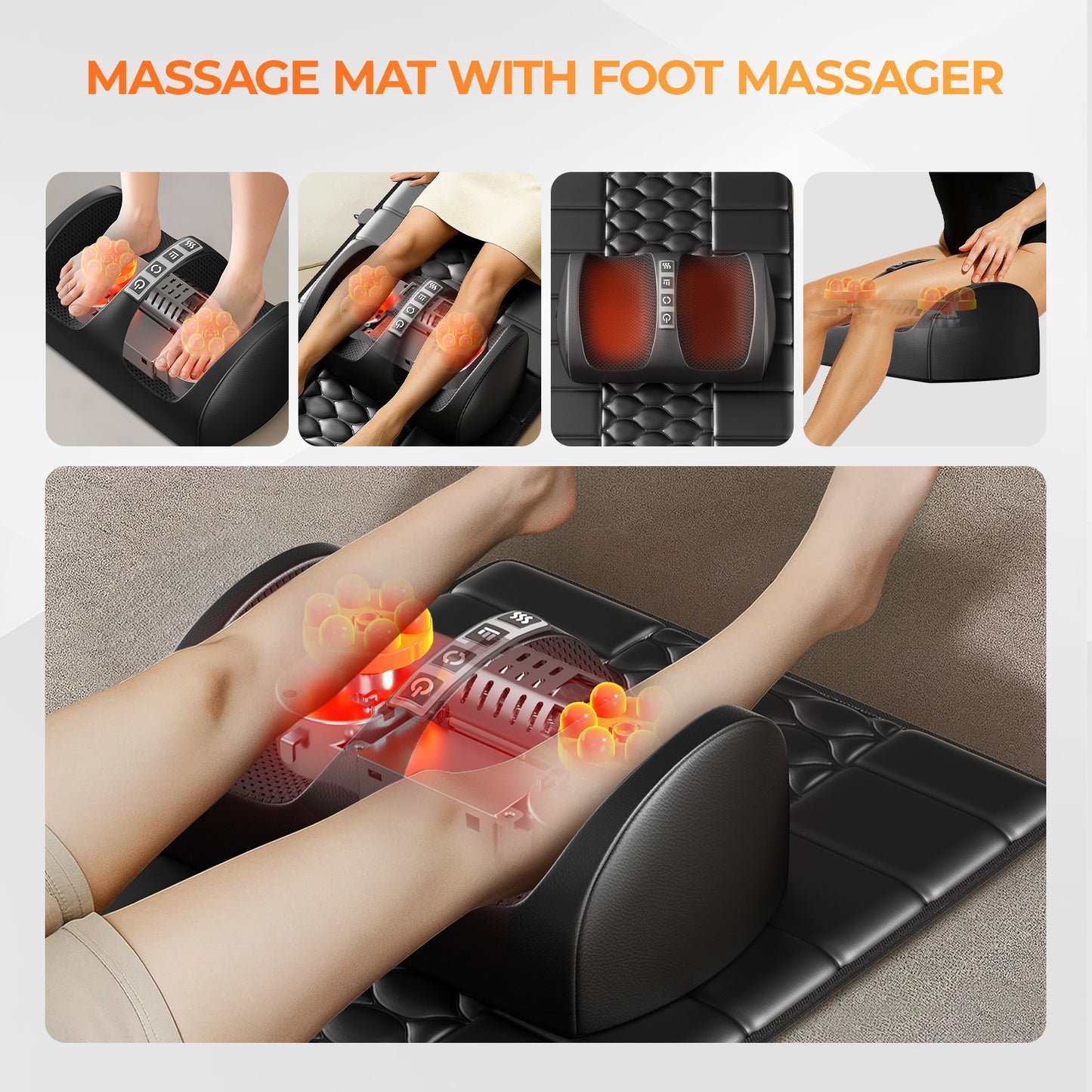 Foldable Massage Mattress Controller With Smart Heating And Timer, Perfect For Full-body Relaxation At Home, Portable And Convenient For Home Use