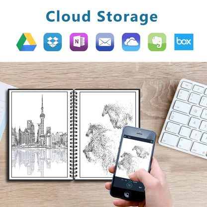 Smart Reusable Erasable Notebook Paper Erase Notepad Note Pad Lined with Pen Pocketbook Diary Journal Office School Drawing Gift