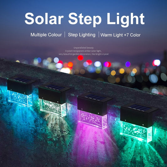 Outdoor Solar RGB LED Fence & Stair Lights – Waterproof