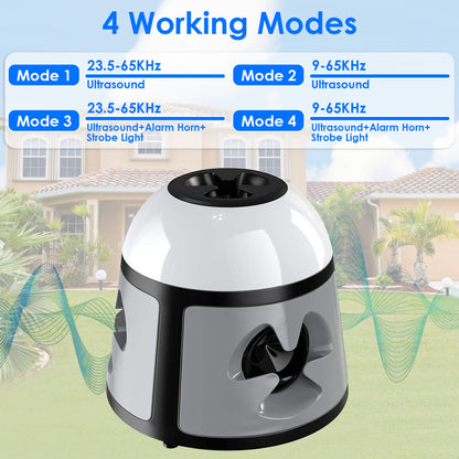 360 Degree Ultrasonic Mice Repellent Indoor Rodent Repeller Rat Squirrel Rodent Control Device With 4 Modes 9 Strobe Lights Alarm Horn For Kitchen Warehouse