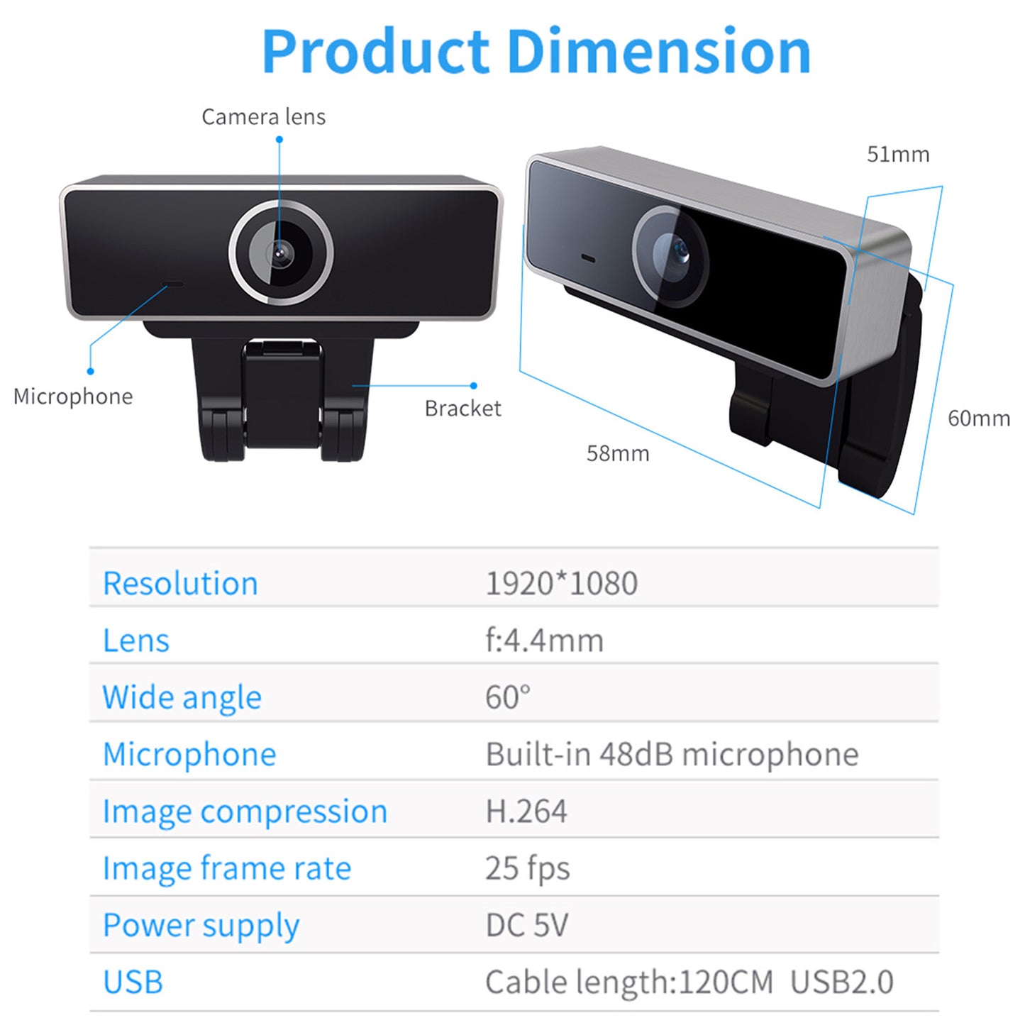FHD 1080P Webcam USB PC Computer Webcam Auto Focus With Microphone 60-Degree Widescreen Desktop Laptop Webcam Live Streaming Webcam With Rotatable Clip For Live Broadcast Video Calling Conferencin