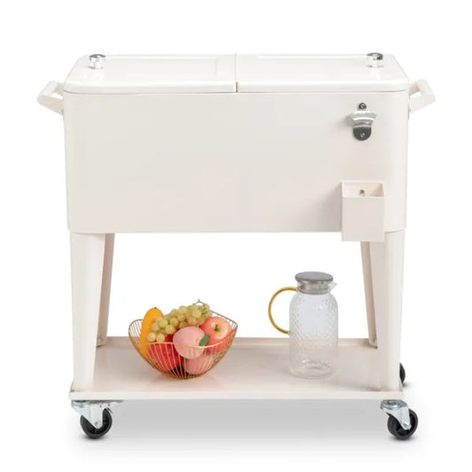 Rectangular Plastic Box Iron Leg Tube Freezer Insulation Freezer Insulation Cart Milk White Color