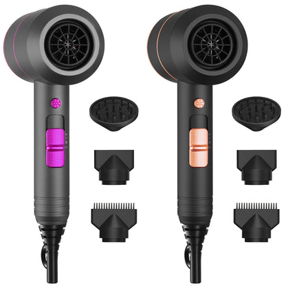 Hair Dryer Portable Compact Hair Blow Dryer With Cool Warm Hot Wind With Diffuser Concentrator Comb Nozzle ALCI Plug Overheat Protection For Women Man Straight Curly Hair