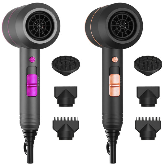 Hair Dryer Portable Compact Hair Blow Dryer With Cool Warm Hot Wind With Diffuser Concentrator Comb Nozzle ALCI Plug Overheat Protection For Women Man Straight Curly Hair
