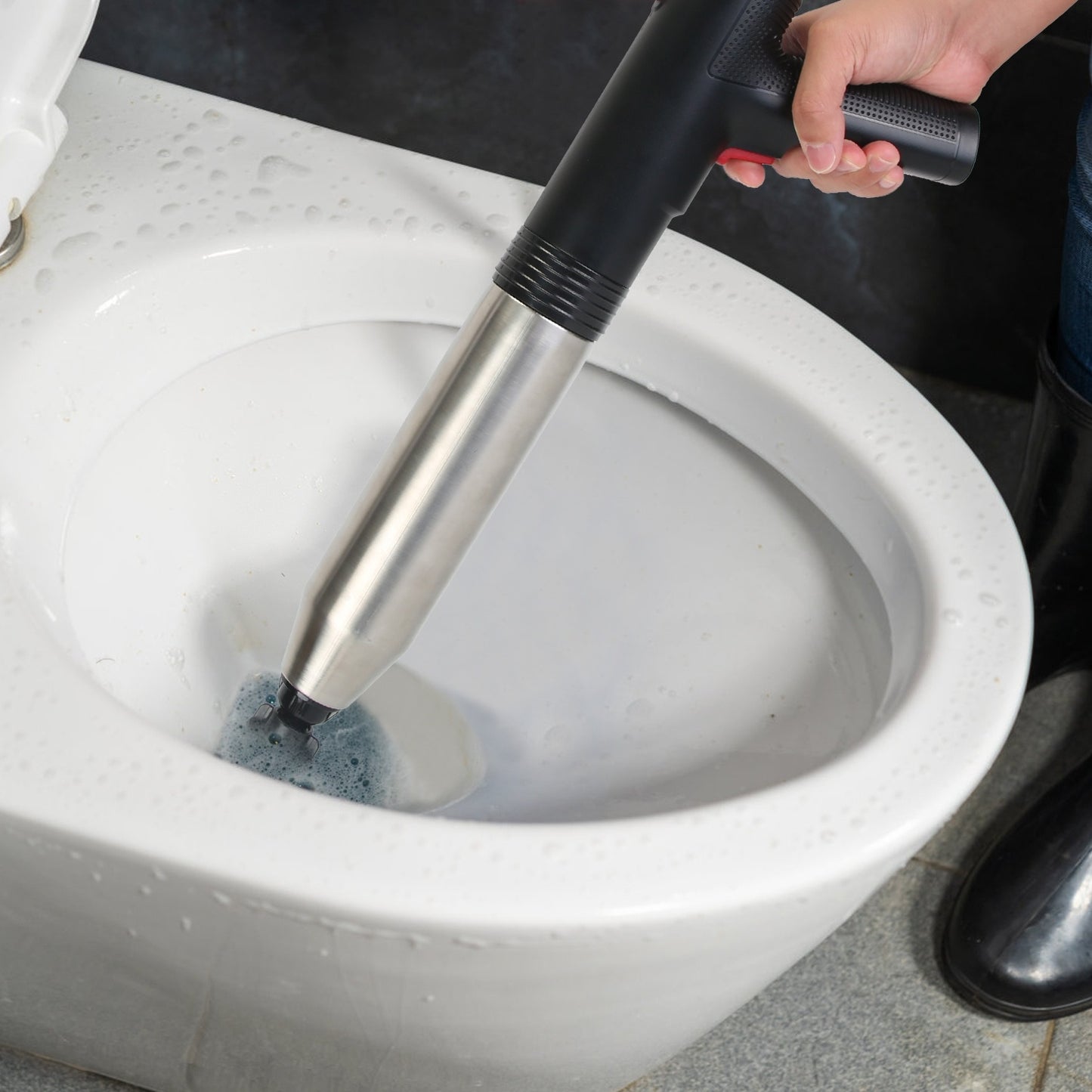 Electric Toilet Plunger High Pressure Air Plunger Air Drain Blaster Drain Clog Remover With Real Time Pressure Display For Toilets Bathroom Floor Drain Kitchen Sinks Plumbing Clogs