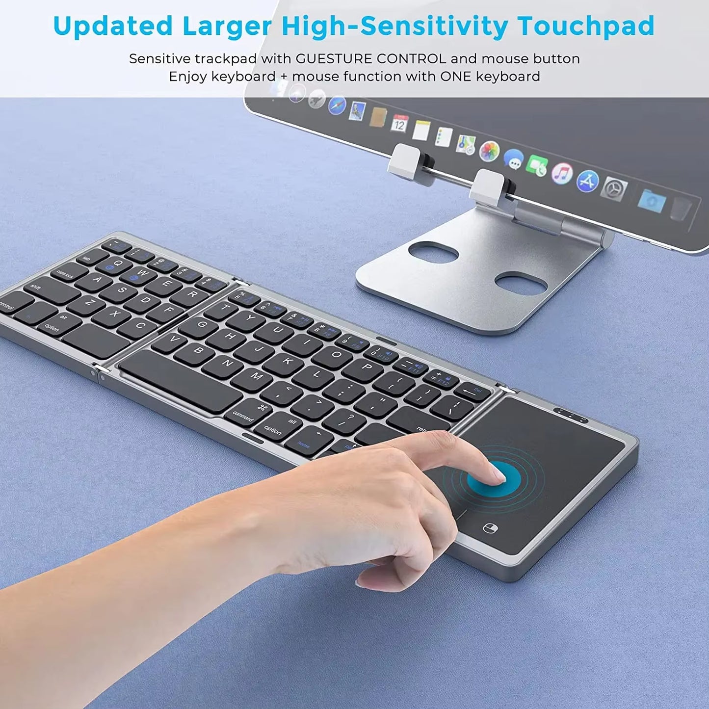 Rechargeable Battery Touchpad IOS Android Windows Mac OS Mini Portable Wireless Foldable Keyboard for Phone PC