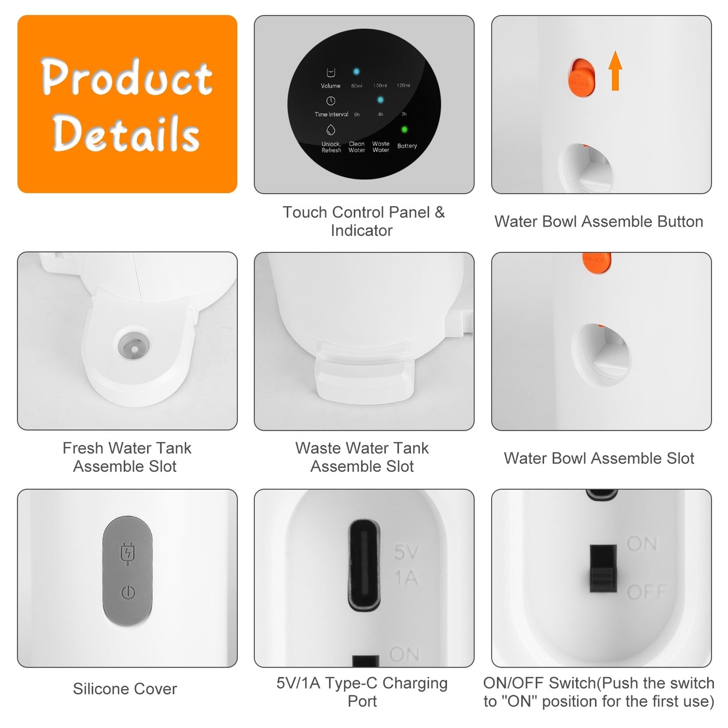 Smart Pet Water Fountain Automatic Cat Water Dispenser 3L Cordless Rechargeable Dog Water Fountain Self-Refill With 3 Adjustable Volume 3 Time Intervals Touch Control