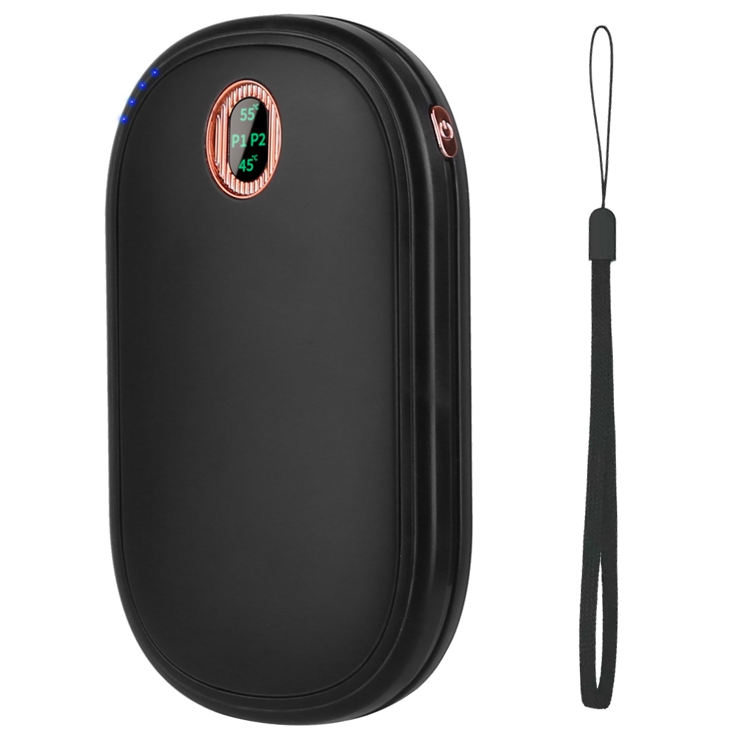 Rechargeable Hand Warmer Electric Hand Heater Portable Reusable Pocket Warmer Power Bank With Digital Display 2 Levels Double-sided Heating
