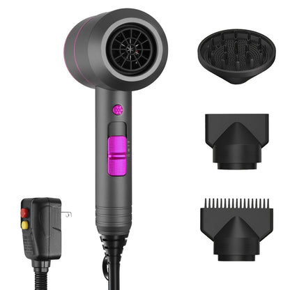 Hair Dryer Portable Compact Hair Blow Dryer With Cool Warm Hot Wind With Diffuser Concentrator Comb Nozzle ALCI Plug Overheat Protection For Women Man Straight Curly Hair
