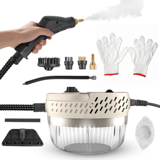 Handheld High Temperature And Pressure Steamer Cleaner With 1400ML Tank 9 Accessories 6 Steam Levels For Dirt Grease Grout Tile Floor Couch Car