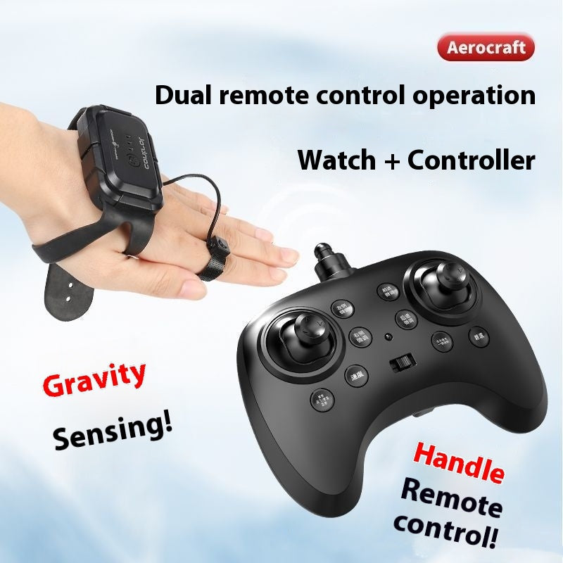 Children's Remote Bubble Plane Fighter Watch Induction Control Outdoor Glider Toys