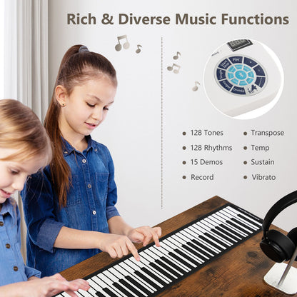 Portable 88-Key Roll up Electronic Piano for Kids and Beginners