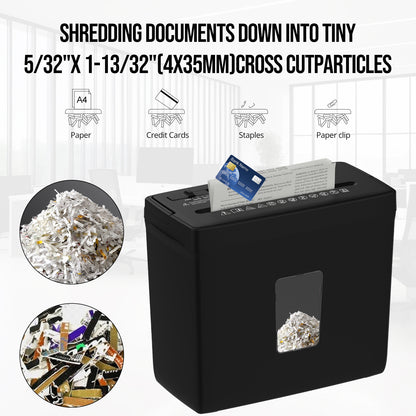 Woolsche 5 Sheet Cross Cut Paper Shredder For Home Use, Jam Proof
