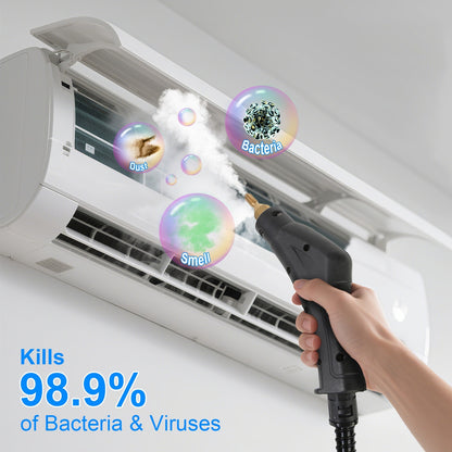Handheld High Temperature And Pressure Steamer Cleaner With 1400ML Tank 9 Accessories 6 Steam Levels For Dirt Grease Grout Tile Floor Couch Car