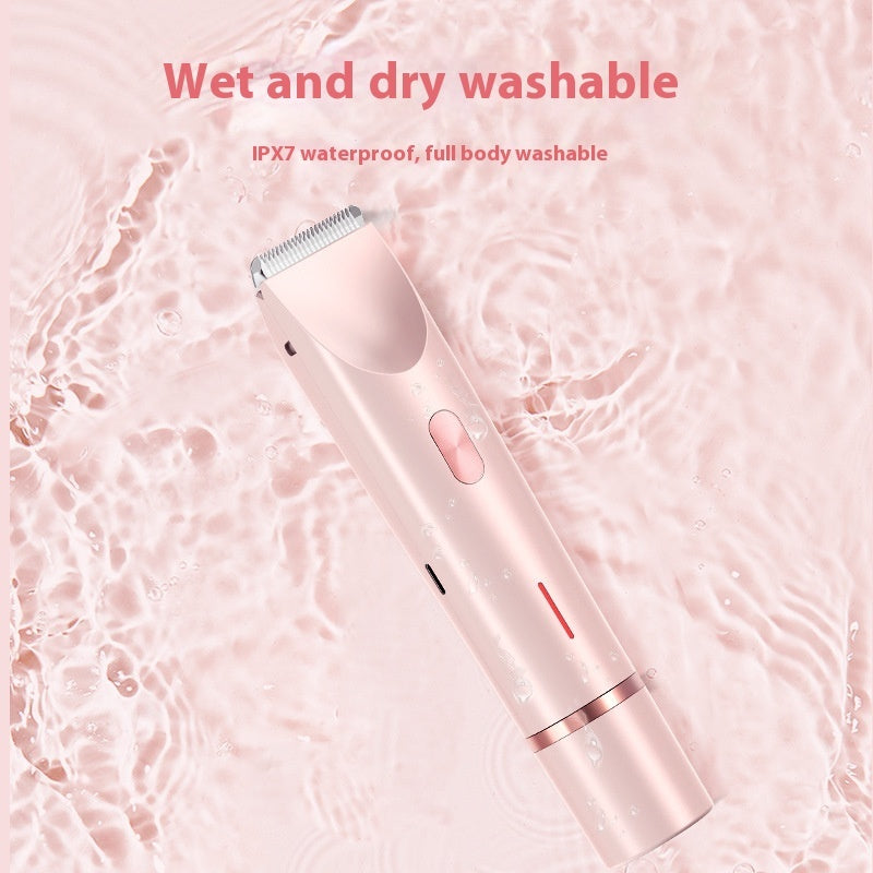 Hair Remover Women's Double Head Shaver Private Pubic Hair Trimmer Electric Razor Wet Dry Electric Body Hair