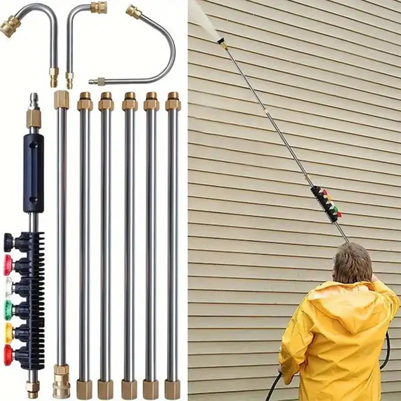 4000 Psi Telescoping High Pressure Washer Wand Set Commercial Grade Pressure Washer for Gutter & Roof Drainage & Walls Cleaning