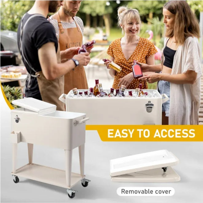 Rectangular Plastic Box Iron Leg Tube Freezer Insulation Freezer Insulation Cart Milk White Color