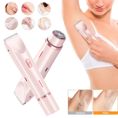 Hair Remover Women's Double Head Shaver Private Pubic Hair Trimmer Electric Razor Wet Dry Electric Body Hair