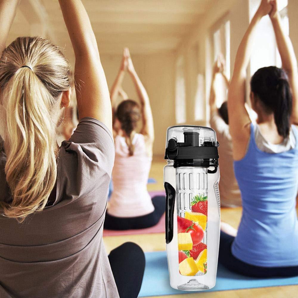 Fruit Infuser Water Bottle 32oz – BPA-Free Plastic Sports & Juice Shaker Bottle